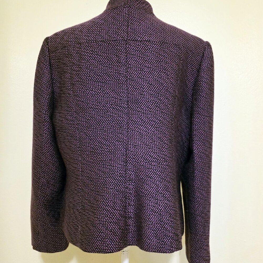 Women's BIGIO COLLECTION Tweed Purple Blazer Suit Jacket Plus Size 16 EUC - Picture 5 of 7